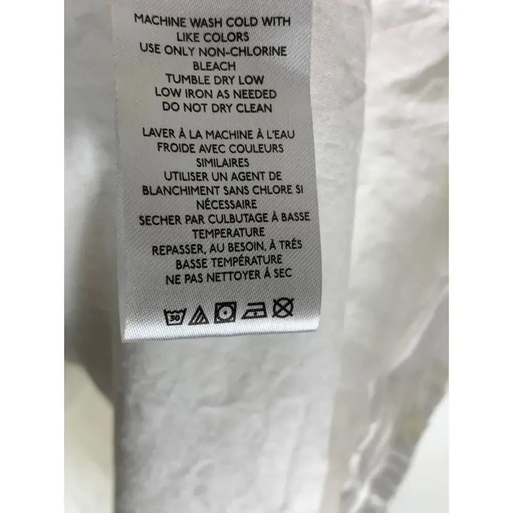 Urban Outfitters White Eyelet Puff Sleeve Mini Dress Size L Coquette Flirty - Picture 7 of 8